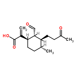 2-[(1R,2R,3S,4R)-2-Formyl-4-methyl-3-(3-oxobutyl)cyclohexyl]acryl ic acid Structure