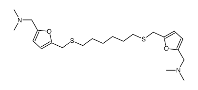 1-[5-[6-[[5-[(dimethylamino)methyl]furan-2-yl]methylsulfanyl]hexylsulfanylmethyl]furan-2-yl]-N,N-dimethylmethanamine结构式