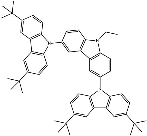 3,3′′,6,6′′-Tetra-tert-butyl-9′-ethyl-9′H-9,3′:6′,9′′-terbenzo[b]indole图片