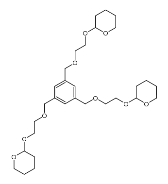 1,3,5-tris(4'-hydroxy-2'-oxa-1'-butyl)benzene tri(2'-tetrahydropyranyl) ether Structure