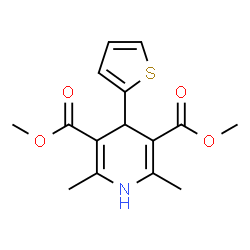 2,6-Dimethyl-4-thiophen-2-yl-1,4-dihydro-pyridine-3,5-dicarboxylic acid dimethyl ester structure