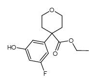 4-(3-Fluoro-5-hydroxyphenyl)-3,4,5,6-tetrahydro-2H-pyran-4-carboxylate Ethyl结构式