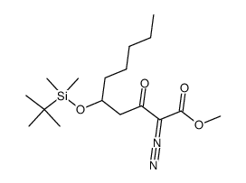 5-(tert-Butyl-dimethyl-silanyloxy)-2-diazo-3-oxo-decanoic acid methyl ester结构式