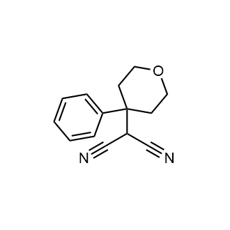 Propanedinitrile, 2-(tetrahydro-4-phenyl-2H-pyran-4-yl)- Structure