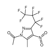 1-ACETYL-3(5)-(HEPTAFLUORO-1-PROPYL)-5(3)-METHYL-4-(NITRO)PYRAZOLE结构式