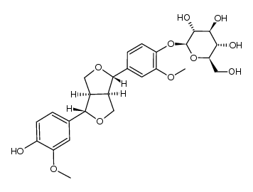 Epipinoresinol-4'-O-β-D-glucoside结构式