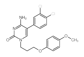 2(1H)-Pyrimidinone,4-amino-5-(3,4-dichlorophenyl)-1-[3-(4-methoxyphenoxy)propyl]-结构式