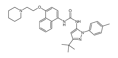 1-[5-tert-butyl-2-(4-methylphenyl)pyrazol-3-yl]-3-[4-(2-piperidin-1-ylethoxy)naphthalen-1-yl]urea Structure