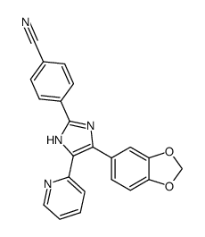 4-(4-Benzo[1,3]dioxol-5-yl-5-pyridin-2-yl-1H-imidazol-2-yl)benzonitrile结构式