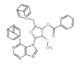 Benzamide,N-[7-(2-S-methyl-2-thio-a-D-ribofuranosyl)purin-6-yl]-, dibenzoate (ester) (8CI) Structure