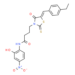 (Z)-4-(5-(4-ethylbenzylidene)-4-oxo-2-thioxothiazolidin-3-yl)-N-(2-hydroxy-4-nitrophenyl)butanamide结构式