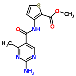 Methyl 3-{[(2-amino-4-methyl-5-pyrimidinyl)carbonyl]amino}-2-thiophenecarboxylate Structure