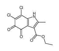 6,7-dichloro-2-methyl-4,5-dioxo-4,5-dihydro-indole-3-carboxylic acid ethyl ester结构式