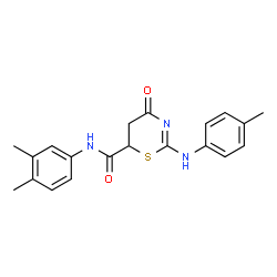 N-(3,4-dimethylphenyl)-4-oxo-2-(4-toluidino)-5,6-dihydro-4H-1,3-thiazine-6-carboxamide Structure