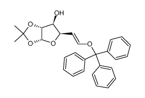 1,2-O-Isopropyliden-6-O-triphenylmethyl-5-desoxy-α-D-xylo-hexofuran-5-enose Structure