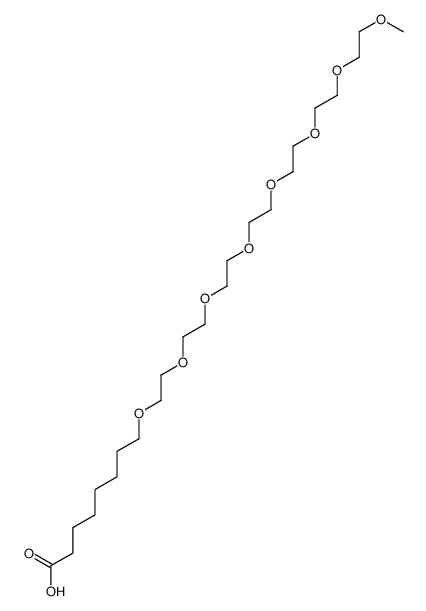 8-[2-[2-[2-[2-[2-[2-(2-methoxyethoxy)ethoxy]ethoxy]ethoxy]ethoxy]ethoxy]ethoxy]octanoic acid Structure