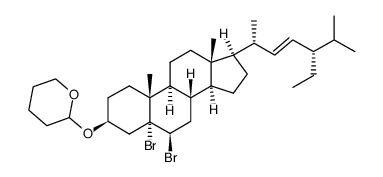5α,6β-dibromostigmast-22-en-3β-(2-tetrahydropyranyl)ether结构式