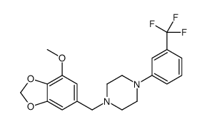 1-[(7-methoxy-1,3-benzodioxol-5-yl)methyl]-4-[3-(trifluoromethyl)phenyl]piperazine结构式