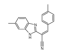 (E)-2-(6-methyl-1H-benzimidazol-2-yl)-3-(4-methylphenyl)prop-2-enenitrile结构式