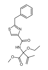 2-(2-benzyl-thiazole-4-carbonylamino)-2-ethoxy-3-methyl-but-3-enoic acid methyl ester Structure