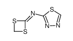 N-(1,3,4-thiadiazol-2-yl)-1,3-dithietan-2-imine结构式