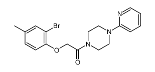 2-(2-bromo-4-methylphenoxy)-1-(4-pyridin-2-ylpiperazin-1-yl)ethanone Structure