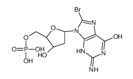 [(2R,3S,5R)-5-(2-amino-8-bromo-6-oxo-3H-purin-9-yl)-3-hydroxyoxolan-2-yl]methyl dihydrogen phosphate结构式