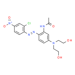 N-[5-[bis(2-hydroxyethyl)amino]-2-[(2-chloro-4-nitrophenyl)azo]phenyl]acetamide结构式
