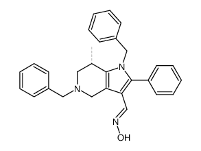 1,5-dibenzyl-7-methyl-2-phenyl-4,5,6,7-tetrahydro-1H-pyrrolo[3,2-c]pyridine-3-carbaldehyde oxime结构式