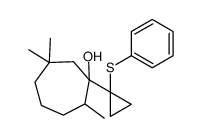2,6,6-trimethyl-1-(1-phenylsulfanylcyclopropyl)cycloheptan-1-ol结构式