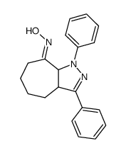 1,3-diphenyl-3a,4,5,6,7,8a-hexahydrocyclohepta[c]pyrazol-8(1H)-one oxime结构式