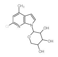 1H-Pyrrolo[2,3-b]pyridine, 1-.alpha.-L-arabinofuranosyl-6-chloro-4-methyl- structure