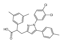 3-[1-(3,4-Dichloro-phenyl)-5-p-tolyl-1H-pyrazol-3-yl]-2-(3,5-dimethyl-phenyl)-propionic acid Structure