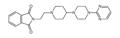 2-[4-(N-phthalimidoethyl-4-piperidinyl)-1-piperazinyl]pyrimidine结构式