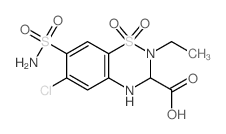 2H-1,2,4-Benzothiadiazine-3-carboxylicacid, 7-(aminosulfonyl)-6-chloro-2-ethyl-3,4-dihydro-, 1,1-dioxide结构式