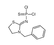 3-benzyl-N-dichlorophosphinothioyl-1,3-thiazolidin-2-imine结构式