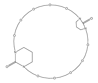 4,7,10,13,16,26,29,32,35,38-decaoxa-1,19,23,41-tetraazatricyclo[39.3.1.119,23]hexatetracontane-45,46-dione结构式