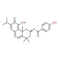 4-Hydroxybenzoic acid 11-hydroxy-12-oxoabieta-5,7,9(11),13-tetraene-2α-yl ester结构式