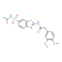 2-(3,4-dimethoxyphenyl)-N-{6-[(isopropylamino)sulfonyl]-1,3-benzothiazol-2-yl}acetamide structure