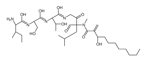 Cyclo[Gly-3-hydroxy*-2-methyl-1-oxoundecyl-N-methyl-L-Leu-L-aIle-L-Ser-L-aThr-] Structure