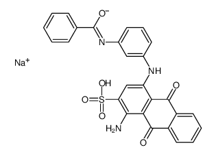 1-Amino-4-[[3-(benzoylamino)phenyl]amino]-9,10-dihydro-9,10-dioxo-2-anthracenesulfonic acid sodium salt结构式