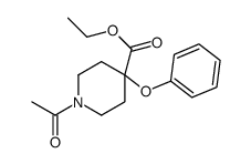 ethyl 1-acetyl-4-phenoxy-piperidine-4-carboxylate结构式