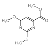 4-Pyrimidinecarboxylicacid, 6-methoxy-2-(methylthio)-, methyl ester结构式