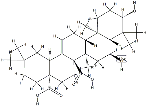 3β,6α-Dihydroxyolean-12-ene-27,28-dioic acid Structure
