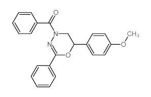 [6-(4-methoxyphenyl)-2-phenyl-5,6-dihydro-1,3,4-oxadiazin-4-yl]-phenyl-methanone结构式