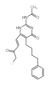 N-[4-(4-chloro-3-oxo-but-1-enyl)-6-oxo-5-(4-phenylbutyl)-3H-pyrimidin-2-yl]acetamide Structure
