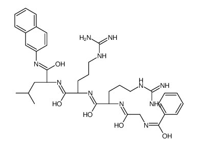 N-[2-[[(2S)-5-(diaminomethylideneamino)-1-[[(2S)-5-(diaminomethylideneamino)-1-[[(2S)-4-methyl-1-(naphthalen-2-ylamino)-1-oxopentan-2-yl]amino]-1-oxopentan-2-yl]amino]-1-oxopentan-2-yl]amino]-2-oxoethyl]benzamide Structure