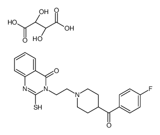 3-[2-[4-(4-fluorobenzoyl)piperidino]ethyl]-2,3-dihydro-2-thioxoquinazolin-4(1H)-one [R-(R*,R*)]-tartrate structure