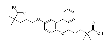 5,5'-[[1,1'-biphenyl]-2,5-diylbis(oxy)]bis[2,2-dimethylvaleric] acid结构式