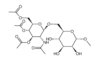 (2R,3S,4R,5R,6R)-5-acetamido-2-(acetoxymethyl)-6-(((2R,3S,4S,5S,6S)-3,4,5-trihydroxy-6-methoxytetrahydro-2H-pyran-2-yl)methoxy)tetrahydro-2H-pyran-3,4-diyl diacetate Structure